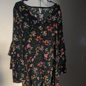 Floral Frilly Sleeve Dress